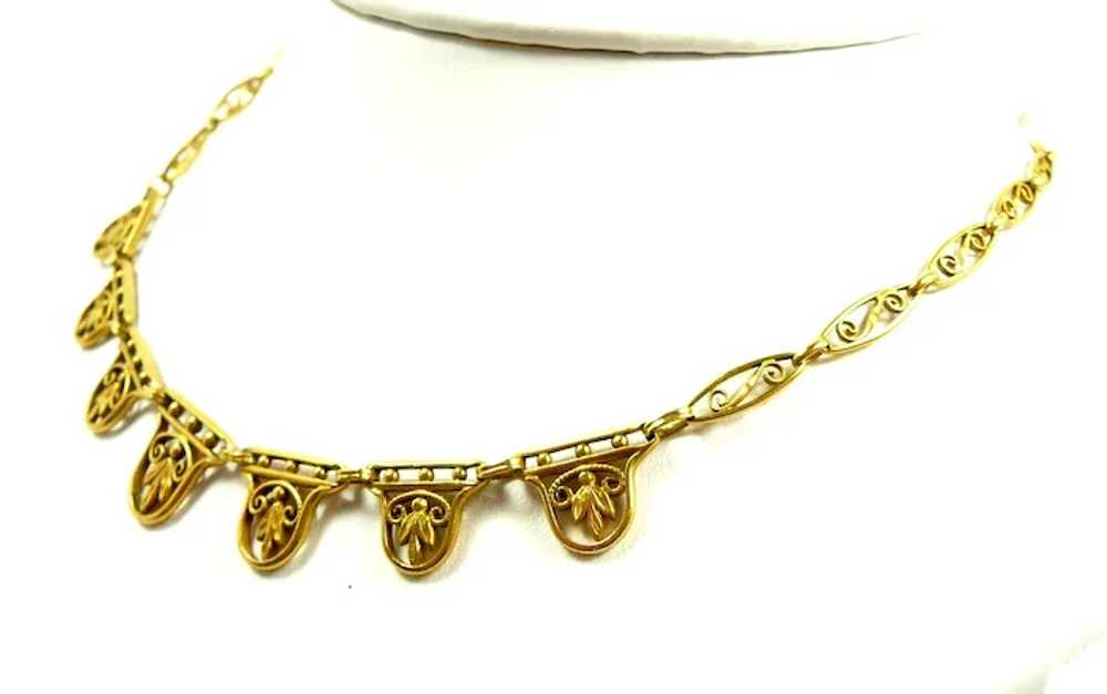 Fabulous French Belle Epoque Filigree Necklace c.… - image 3