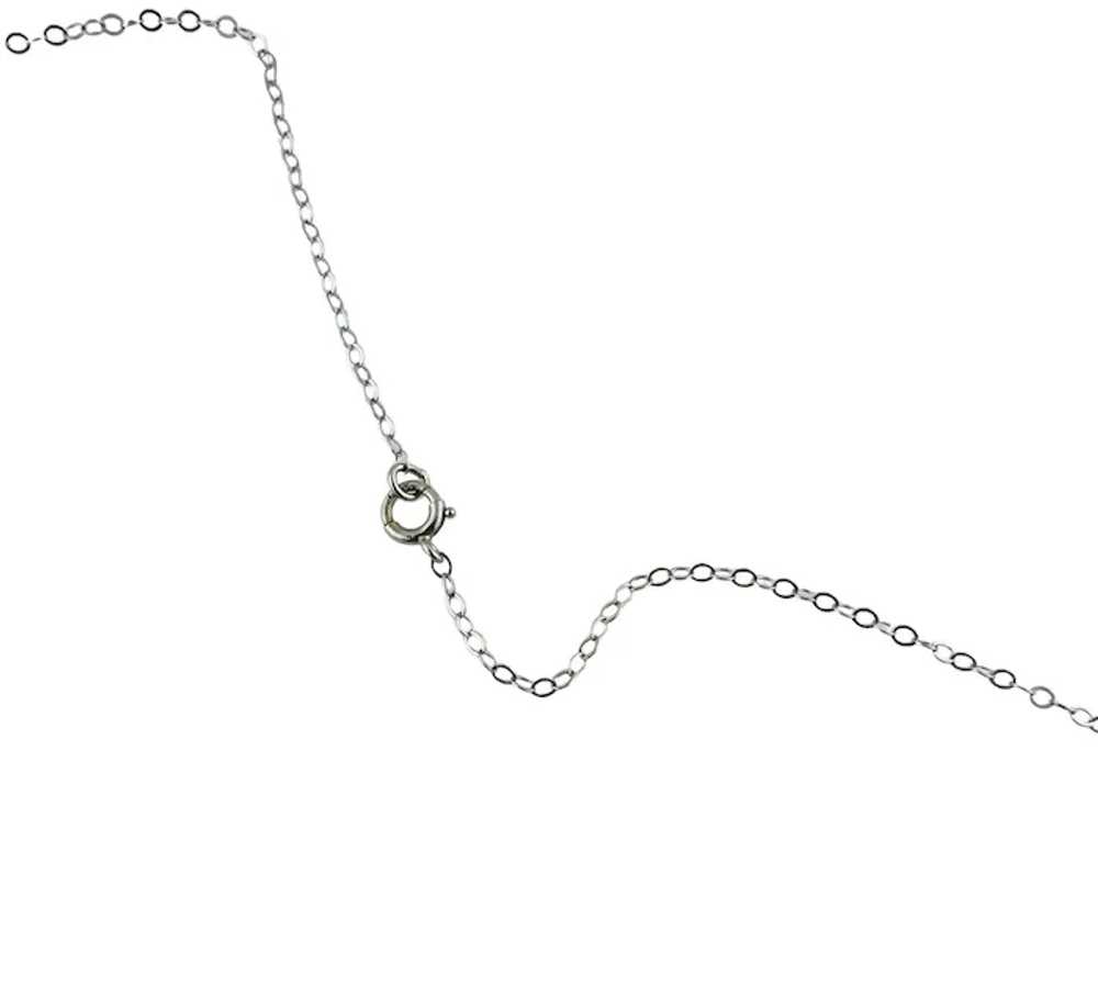 14K White Gold Diamond Filigree Pendant Necklace … - image 3