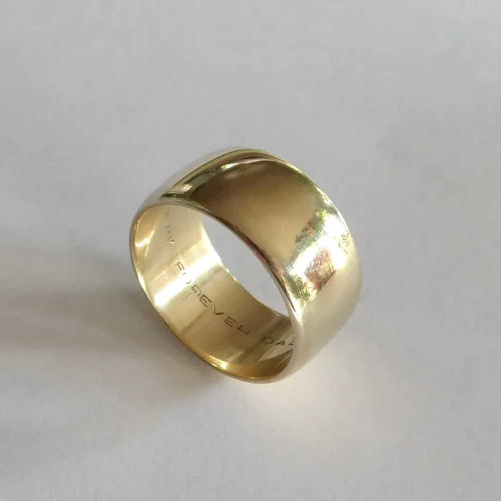 14k Yellow Gold Wide Band Ring - image 10