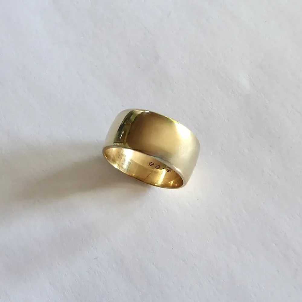 14k Yellow Gold Wide Band Ring - image 12