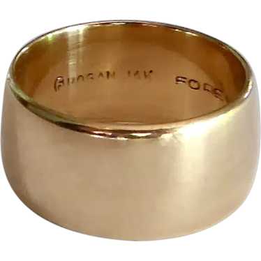 14k Yellow Gold Wide Band Ring - image 1