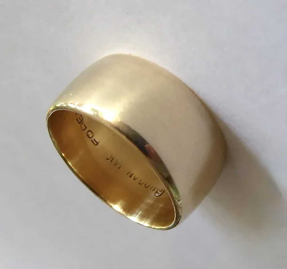 14k Yellow Gold Wide Band Ring - image 2