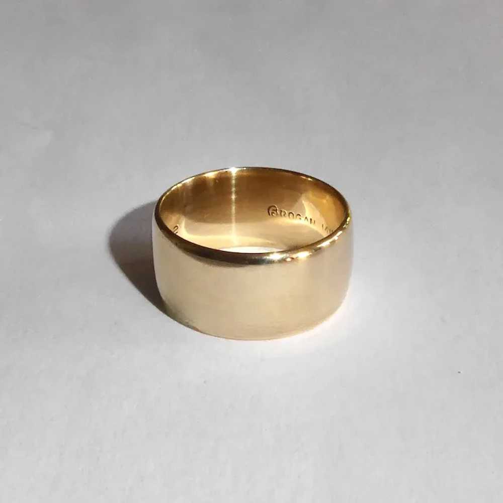 14k Yellow Gold Wide Band Ring - image 3