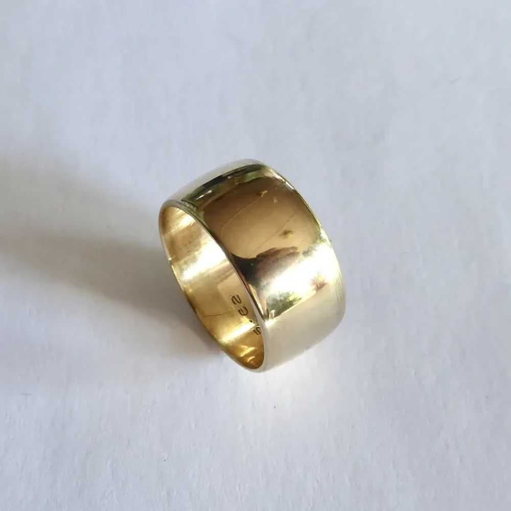 14k Yellow Gold Wide Band Ring - image 4