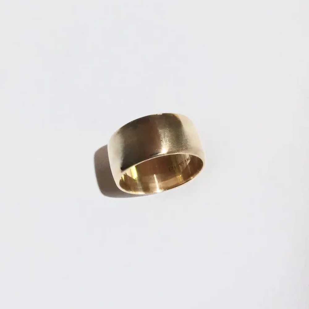 14k Yellow Gold Wide Band Ring - image 5