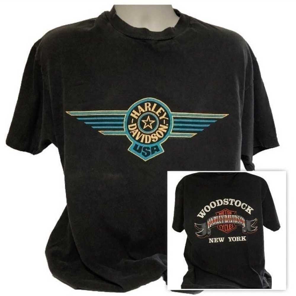 Vintage 80’s Harley Davidson Woodstock New York N… - image 2