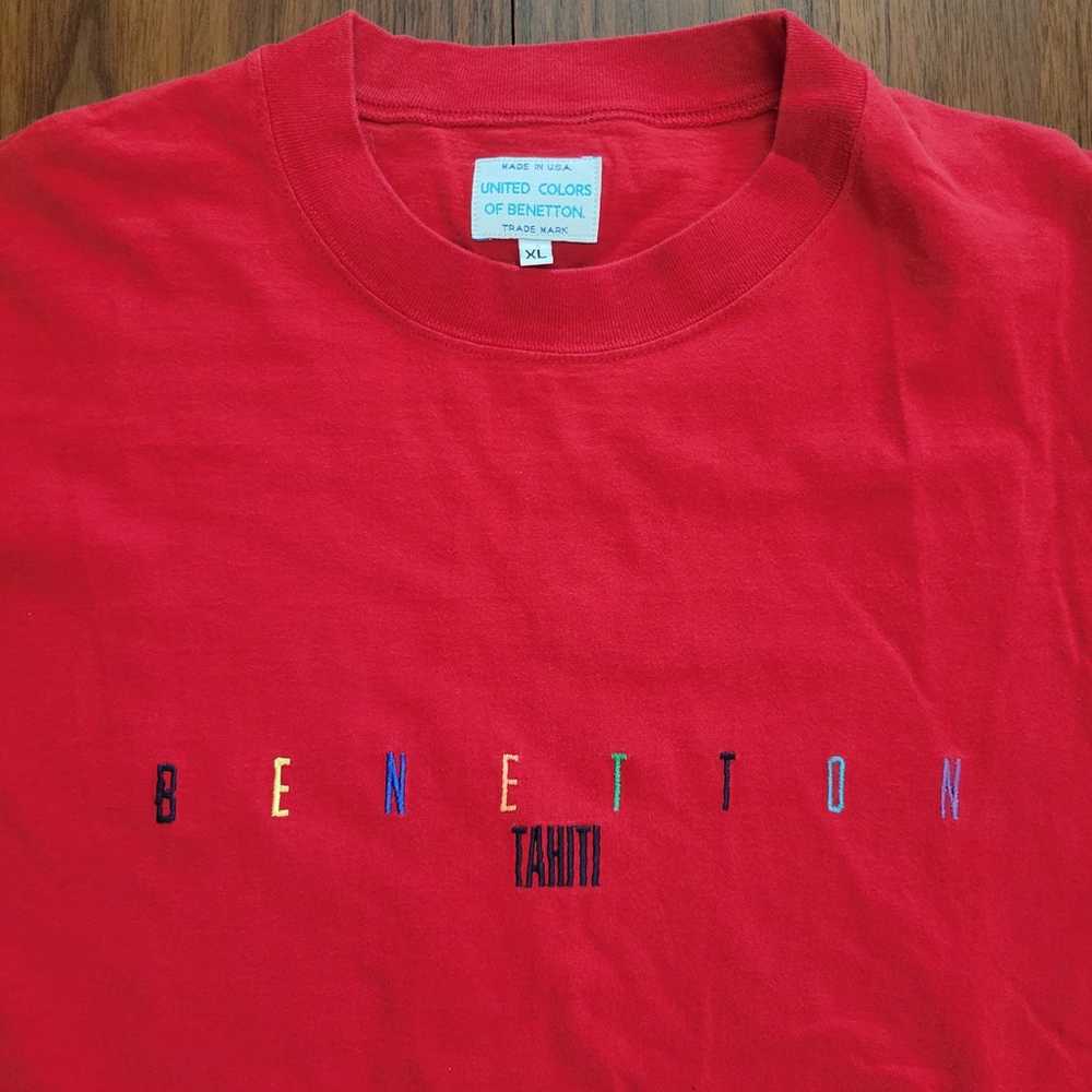 Vintage United Colors of Benetton Embroidered T S… - image 1