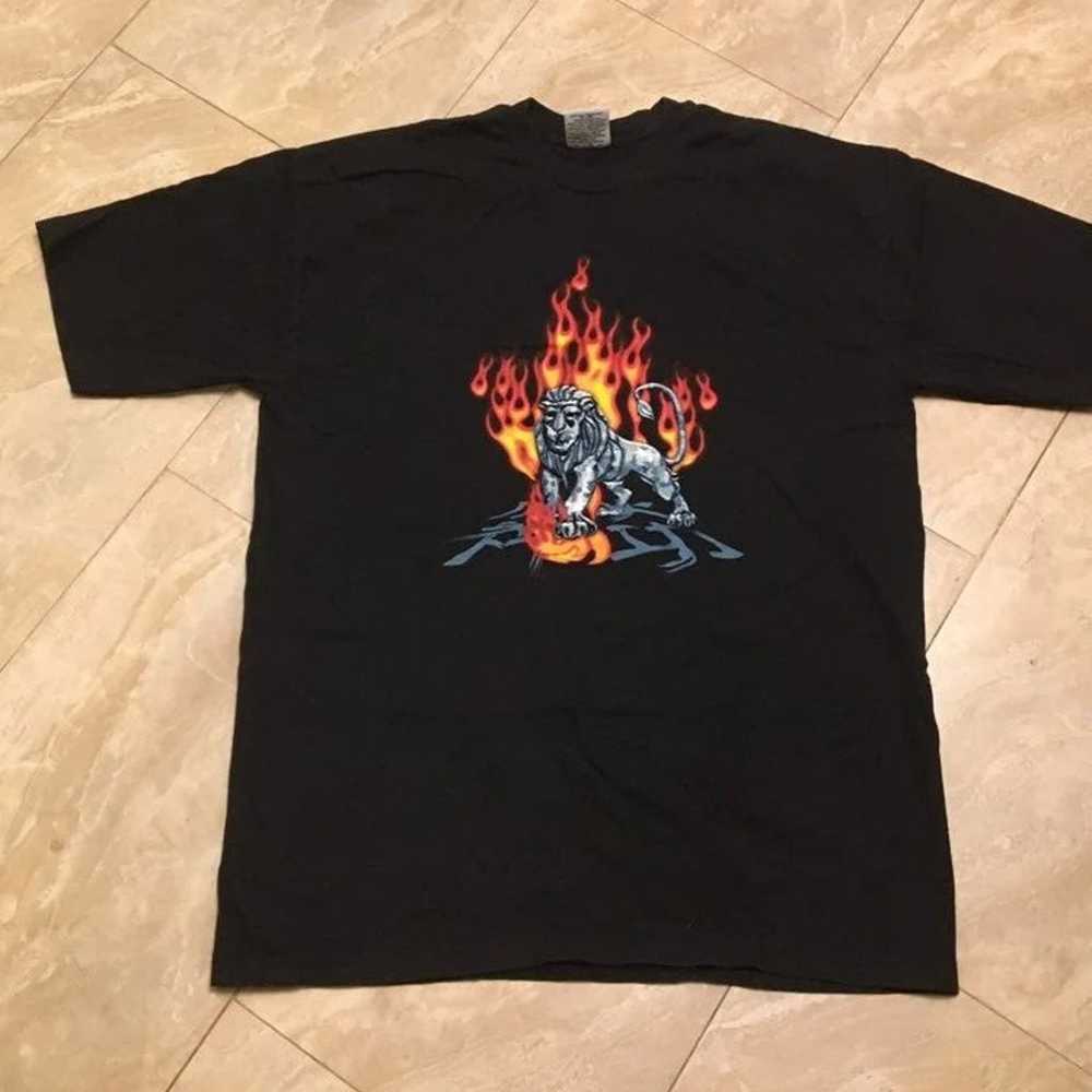 Concrete Fire Lion Flames Champ T Shirt - image 1