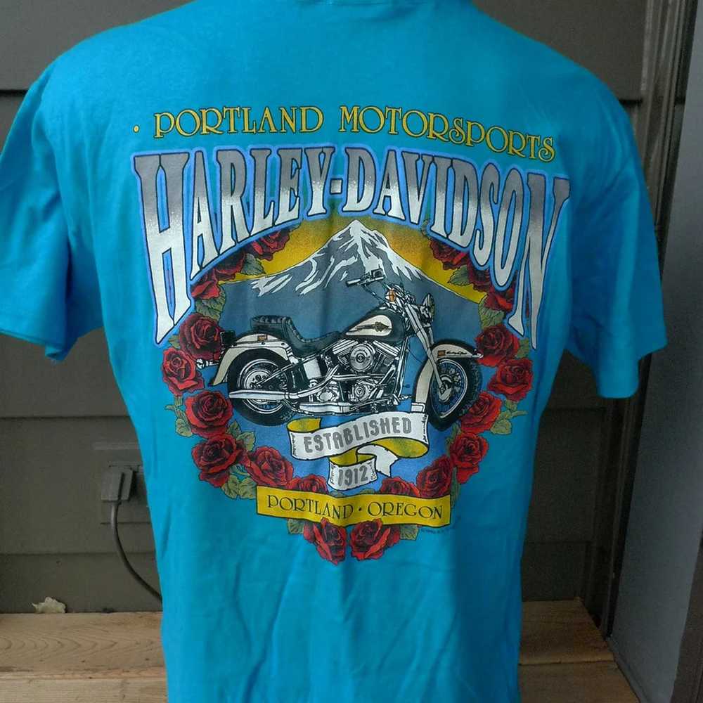 1990 Harley Davidson Single Stitch Shirt (Portlan… - image 2