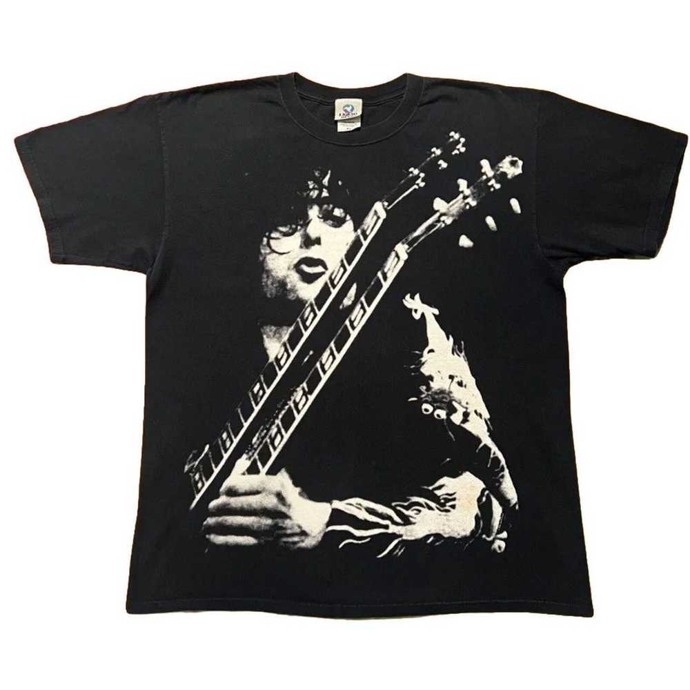 Jimmy Page Liquid Blue Band Tee Shirt Size XL Bla… - image 1