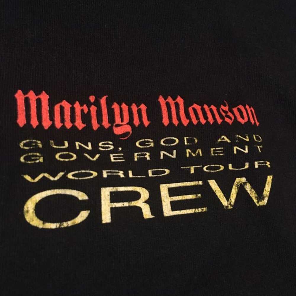 Vtg Marilyn Manson Concert Crew Tee XL - image 3