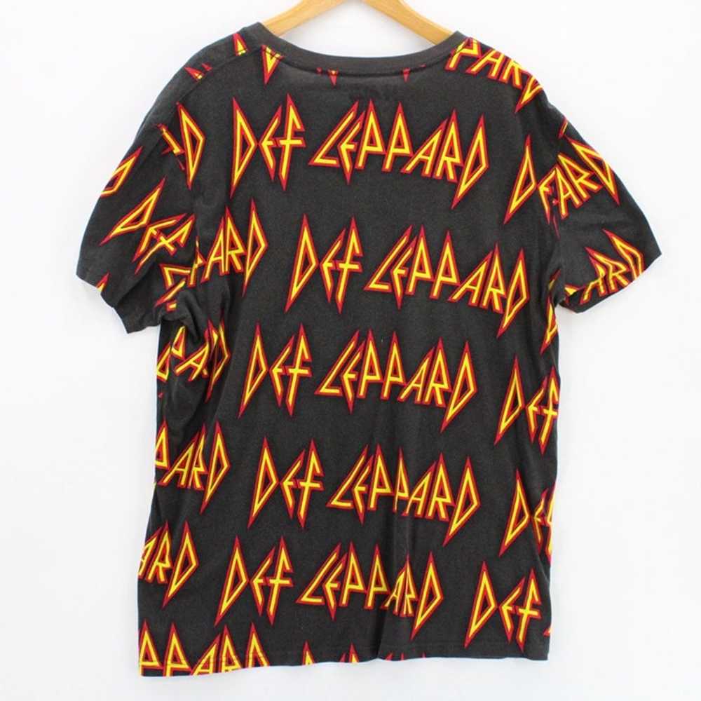 Def Leppard Shirt Mens Black All Over Print Logo … - image 7