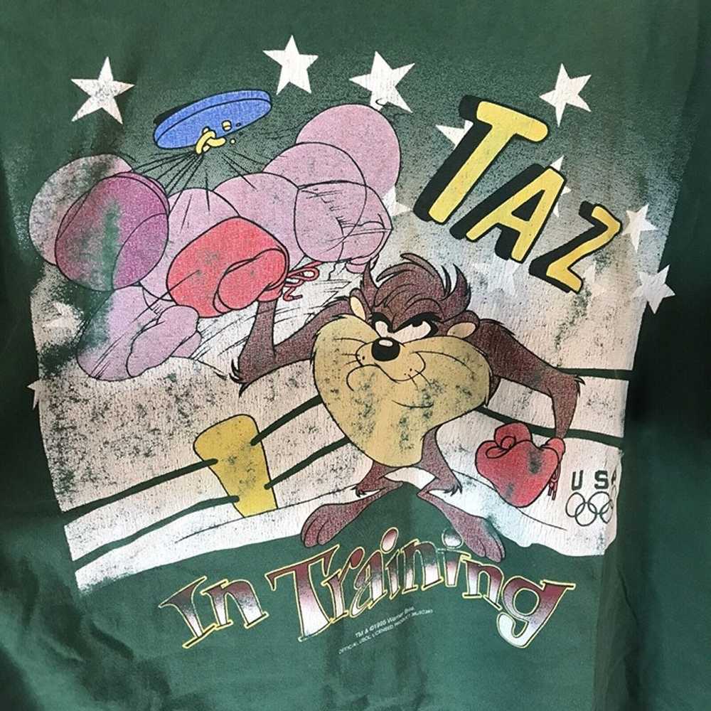 Vintage 90s Taz in Training 1995 Olympics Green S… - image 2
