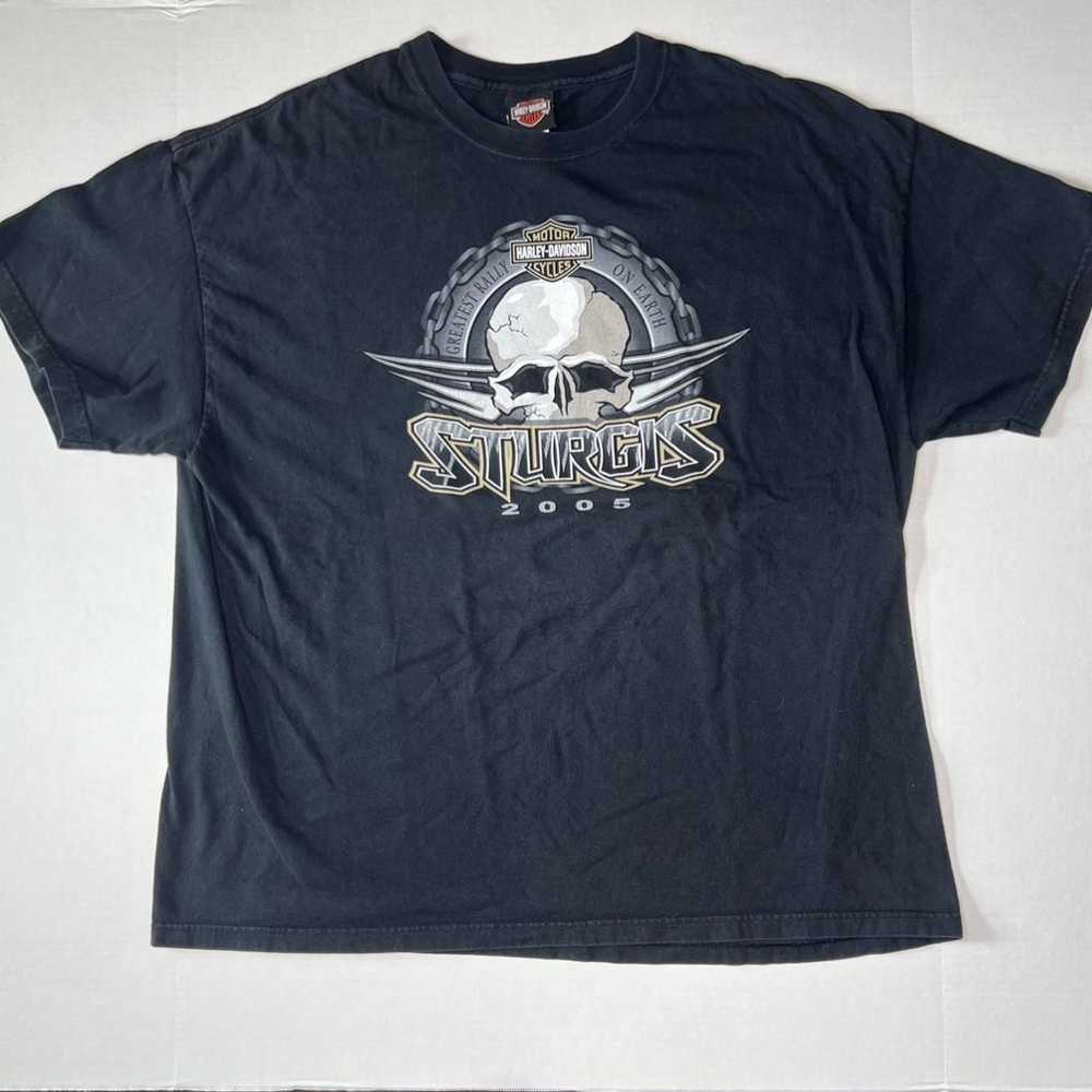 Harley Davison Crew Neck shirt sleeve T Shirt Siz… - image 1