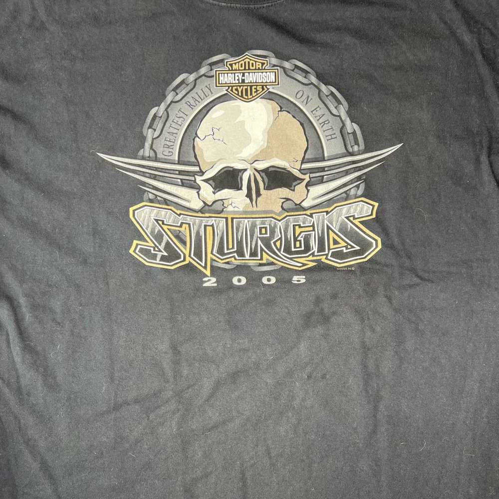 Harley Davison Crew Neck shirt sleeve T Shirt Siz… - image 3