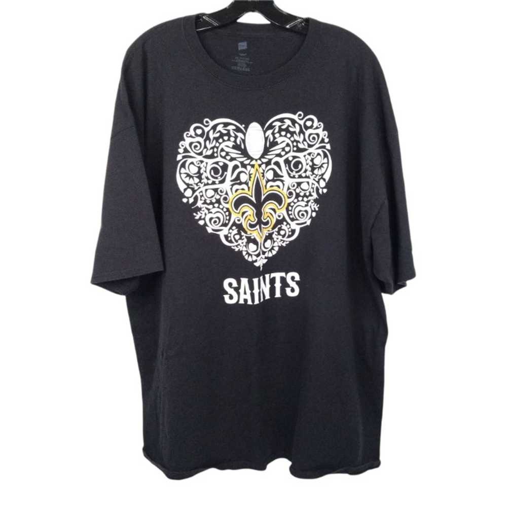New Orleans Saints NFL T Shirt Size 3XL Black Gol… - image 1
