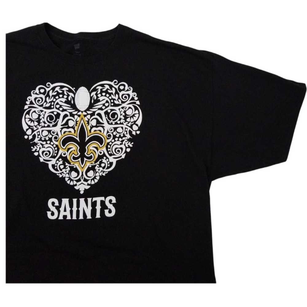 New Orleans Saints NFL T Shirt Size 3XL Black Gol… - image 2
