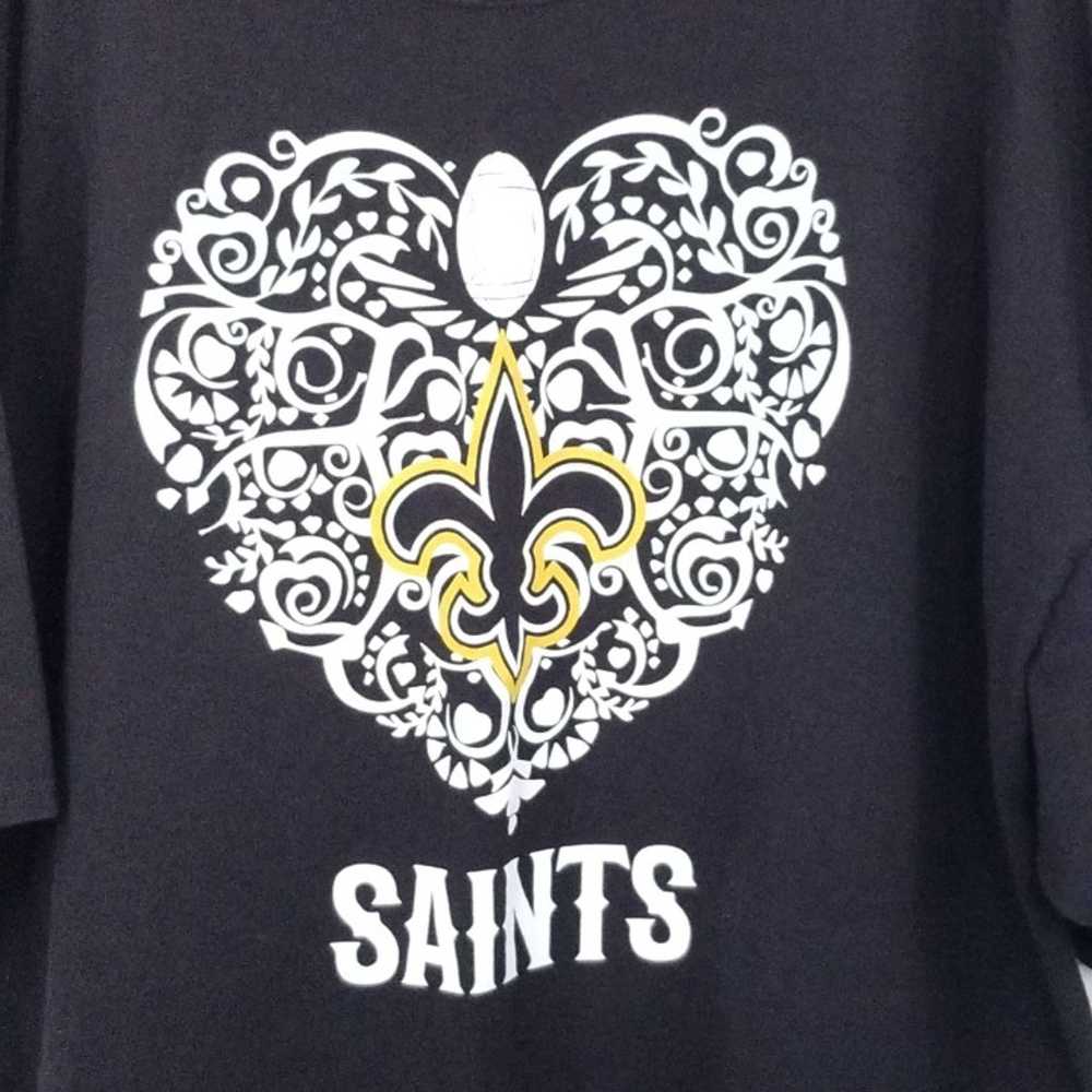 New Orleans Saints NFL T Shirt Size 3XL Black Gol… - image 3