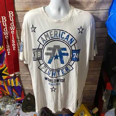 American Fighter Mens Size 3XL Blue White T Shirt… - image 1