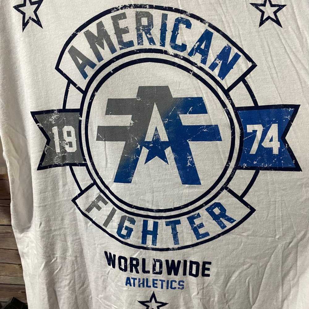 American Fighter Mens Size 3XL Blue White T Shirt… - image 4