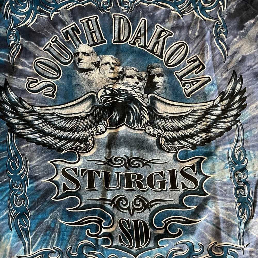 Vintage Tie Dye Sturgis Biker T Shirt South Dakot… - image 2