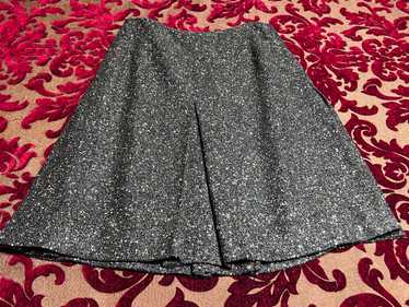 Per Se Green Print Tweed Wool A Line Skirt Size 4 - image 1