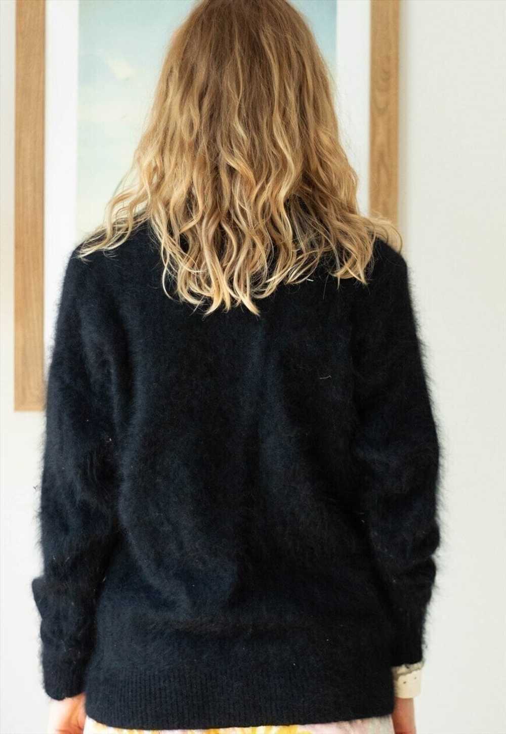 Black soft fluffy knitted jumper - image 2