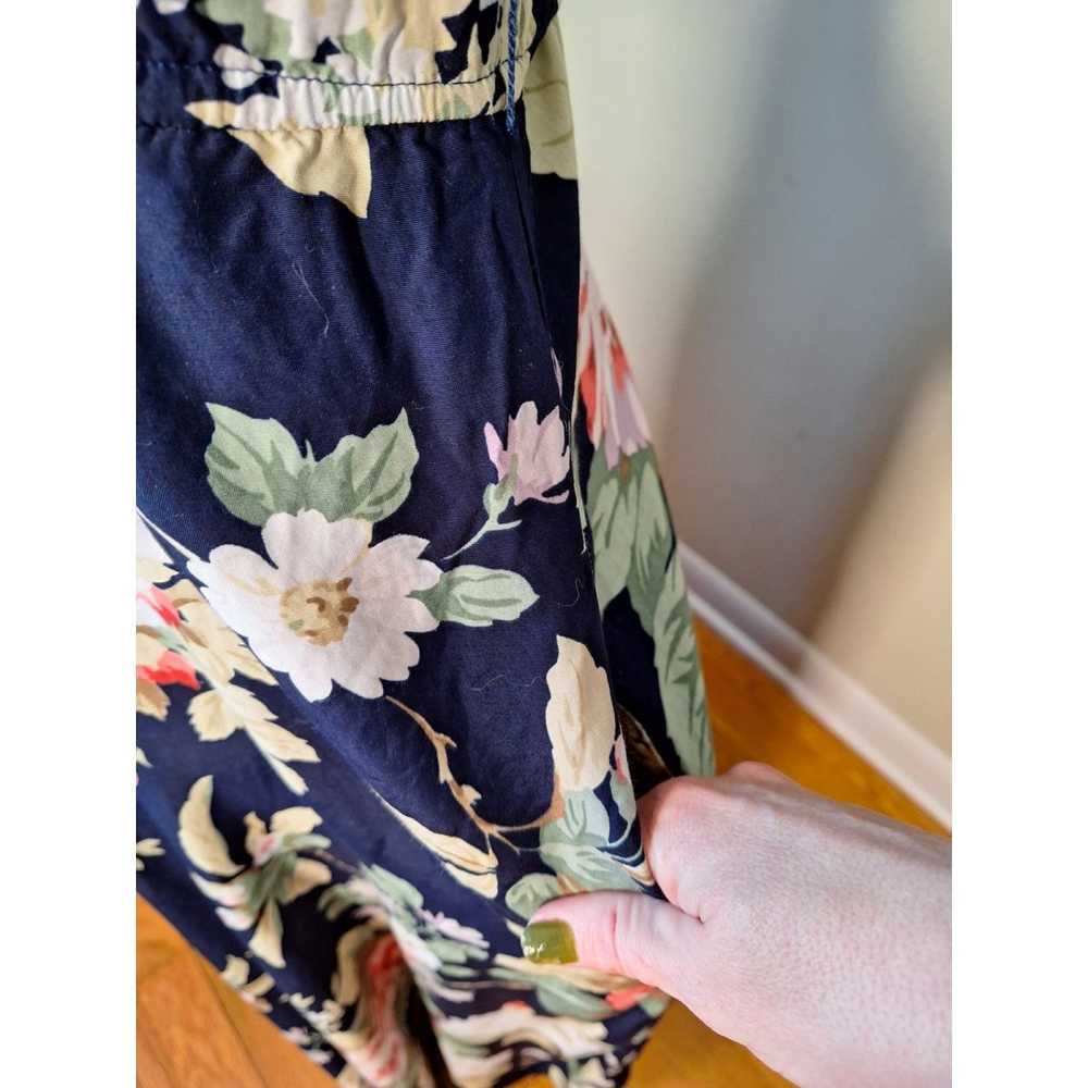 Vintage 80s does 40s Navy Floral Rayon Dress Wome… - image 10