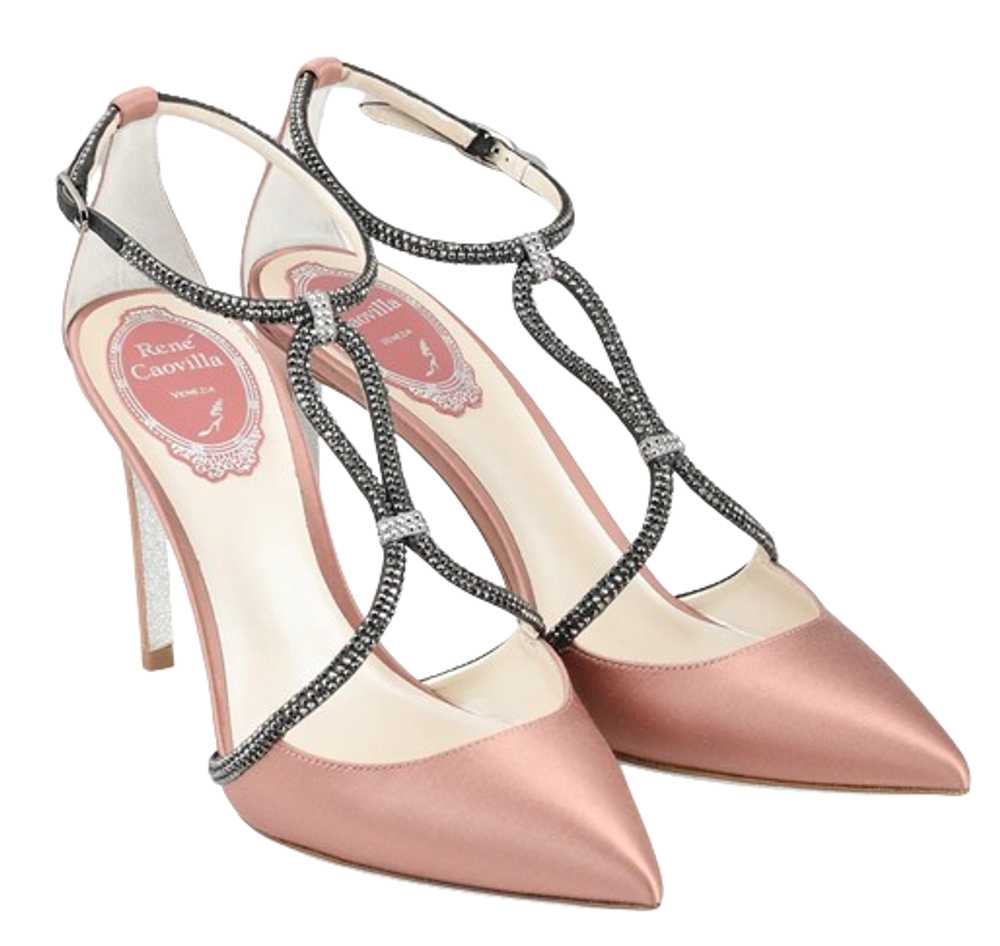 Product Details Rene Caovilla Pink Satin Heels - image 1