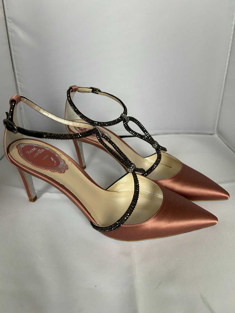 Product Details Rene Caovilla Pink Satin Heels - image 3