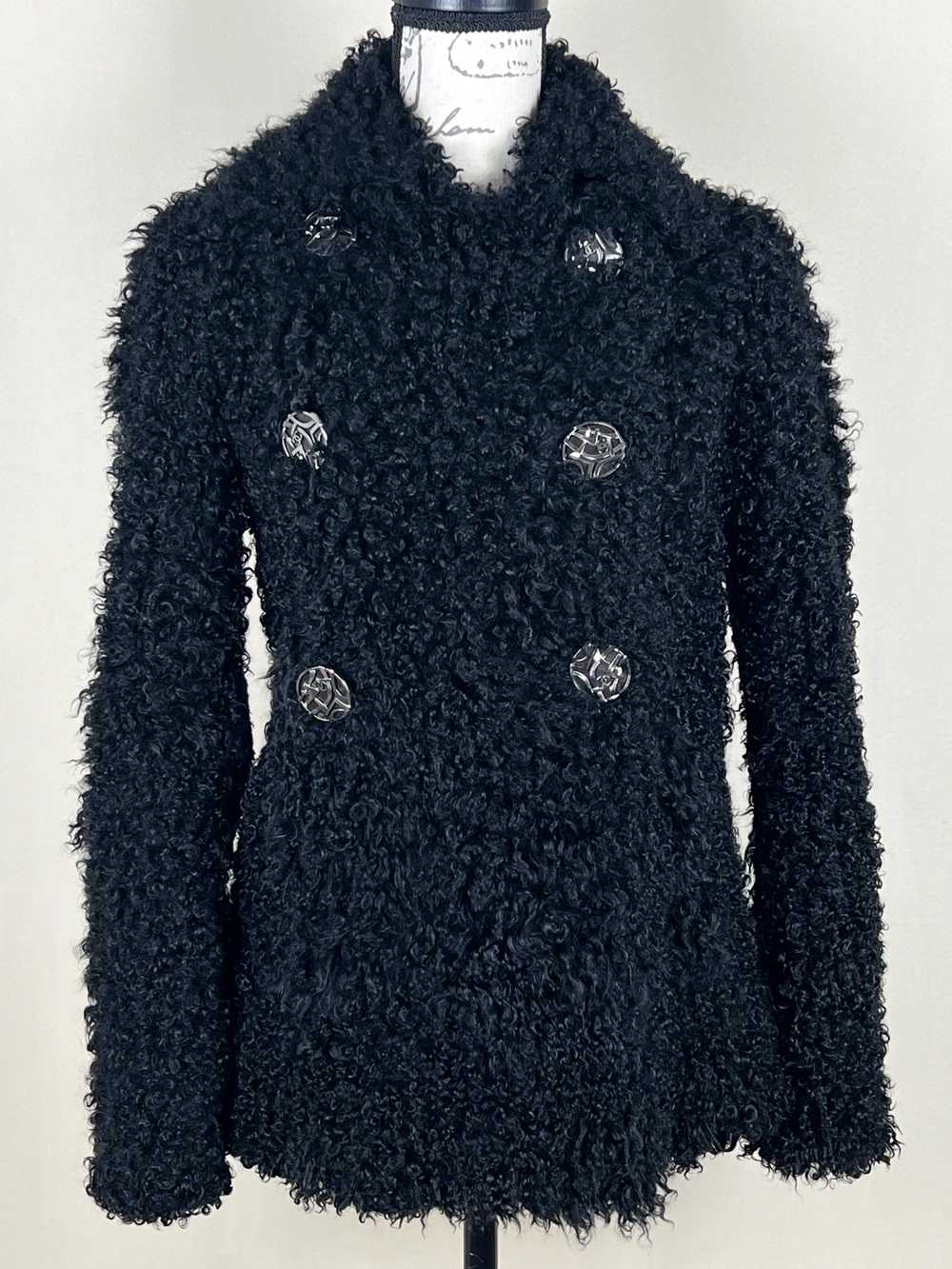 Chanel Chanel Black Double Breasted Lamb Fur Jack… - image 2