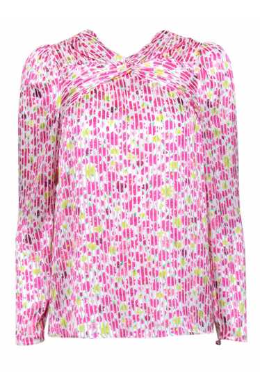 Kate Spade - Whit & Pink Floral Print Blouse Sz S
