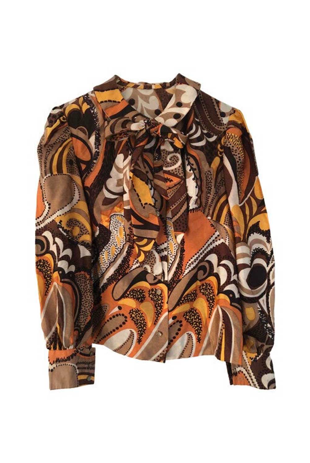 Silk blouse - Vintage blouse from the 70's, origi… - image 1