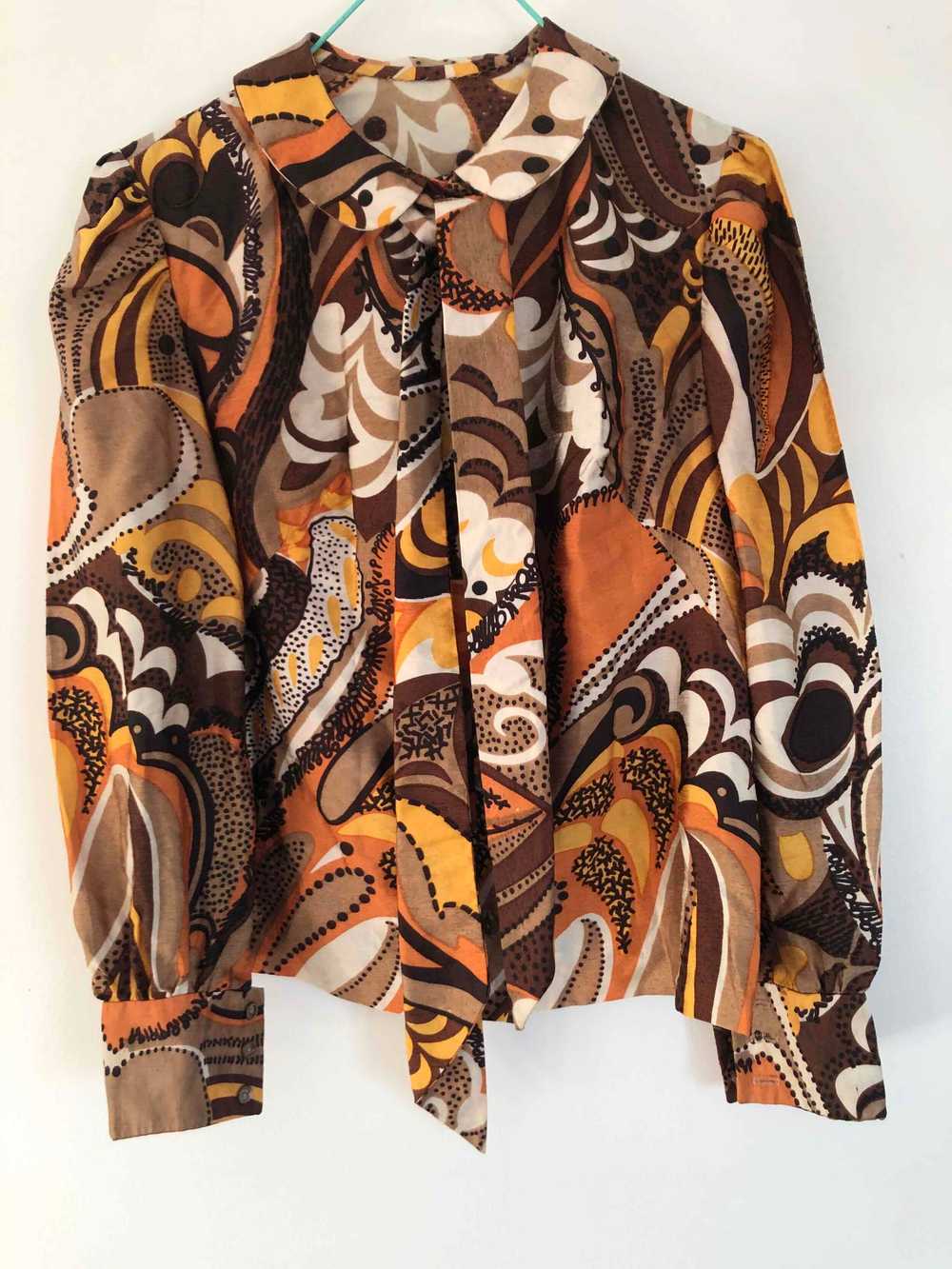 Silk blouse - Vintage blouse from the 70's, origi… - image 2