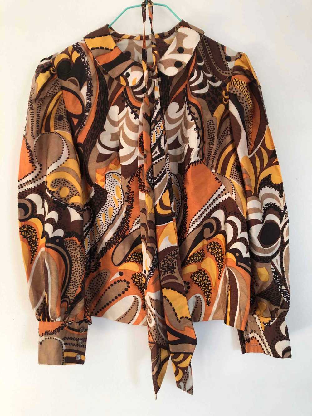 Silk blouse - Vintage blouse from the 70's, origi… - image 3
