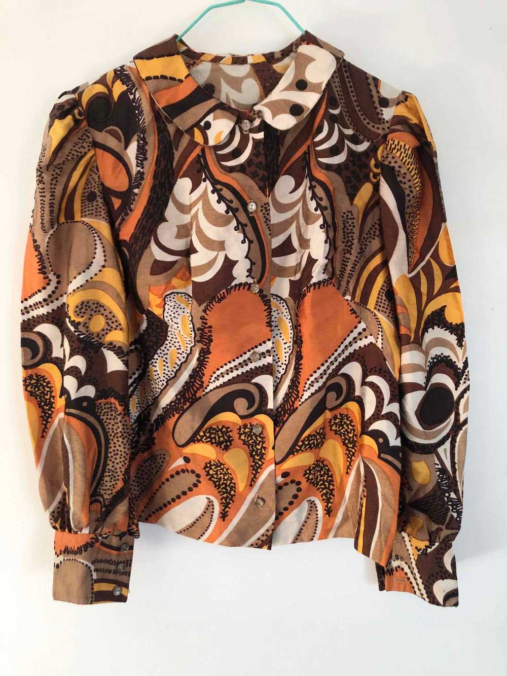 Silk blouse - Vintage blouse from the 70's, origi… - image 4