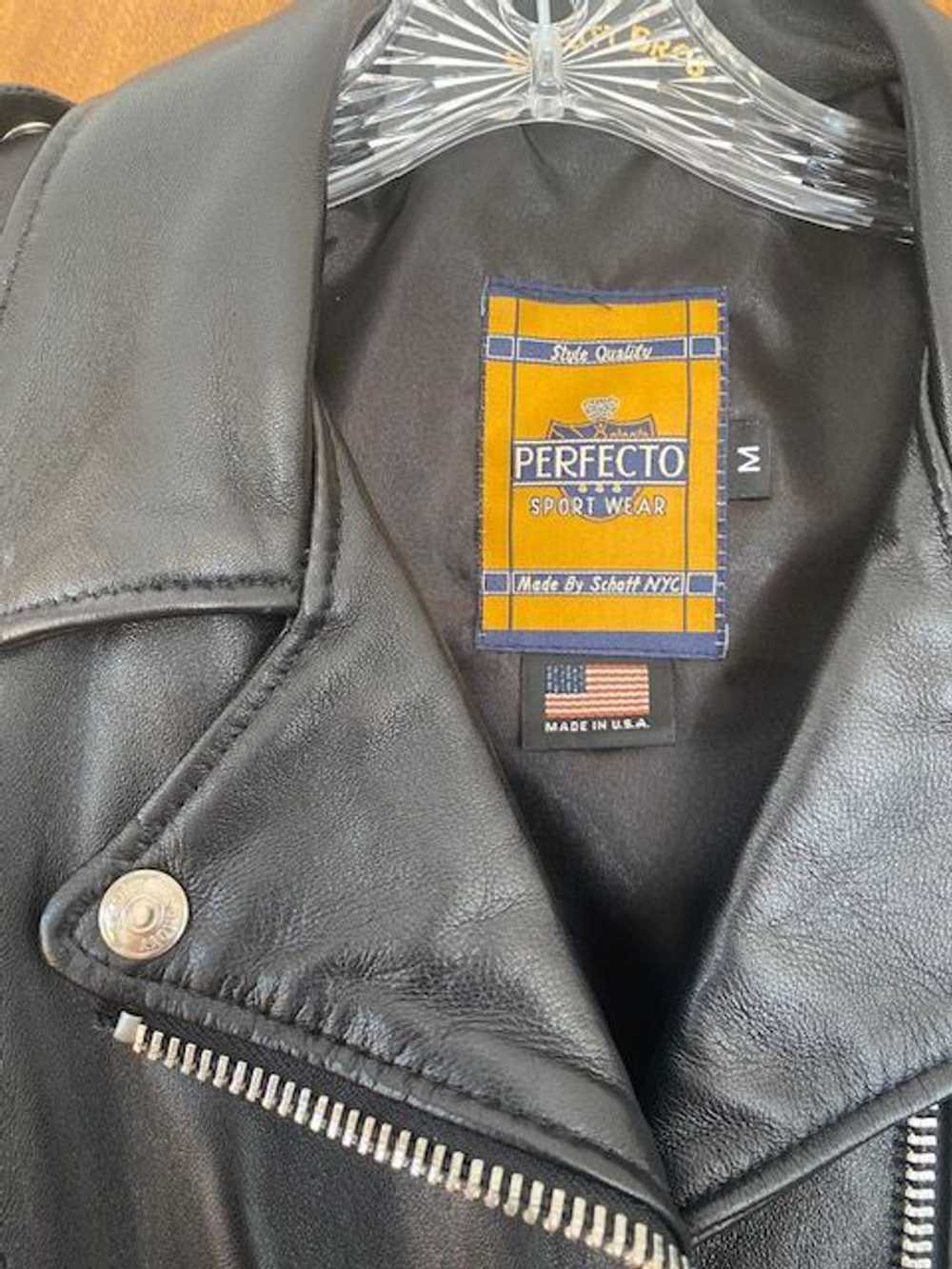 Schott NYC Perfecto leather motorcycle jacket (M)… - image 3