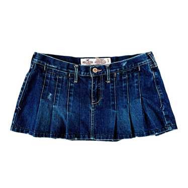 Early 2000s Pleated Denim Mini Skirt (XS) - image 1