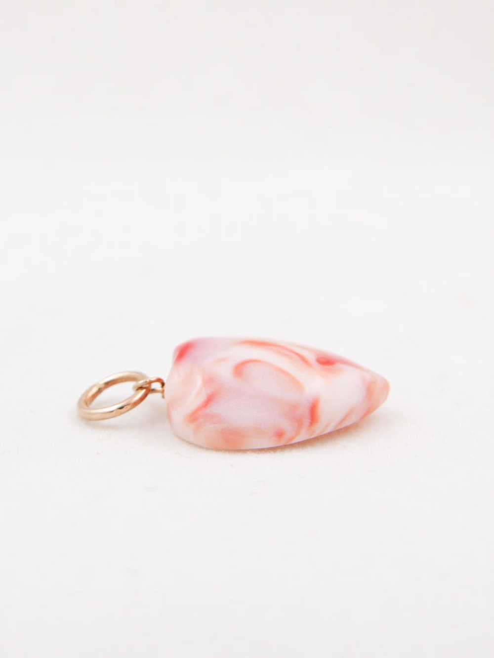 Carved Coral Heart Charm - image 3