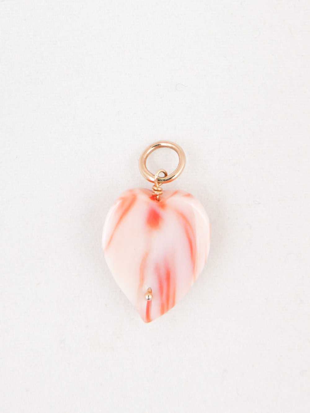 Carved Coral Heart Charm - image 4