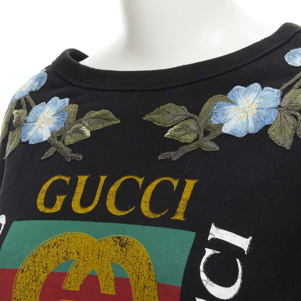 Gucci GUCCI blue floral embroidered vintage logo … - image 6