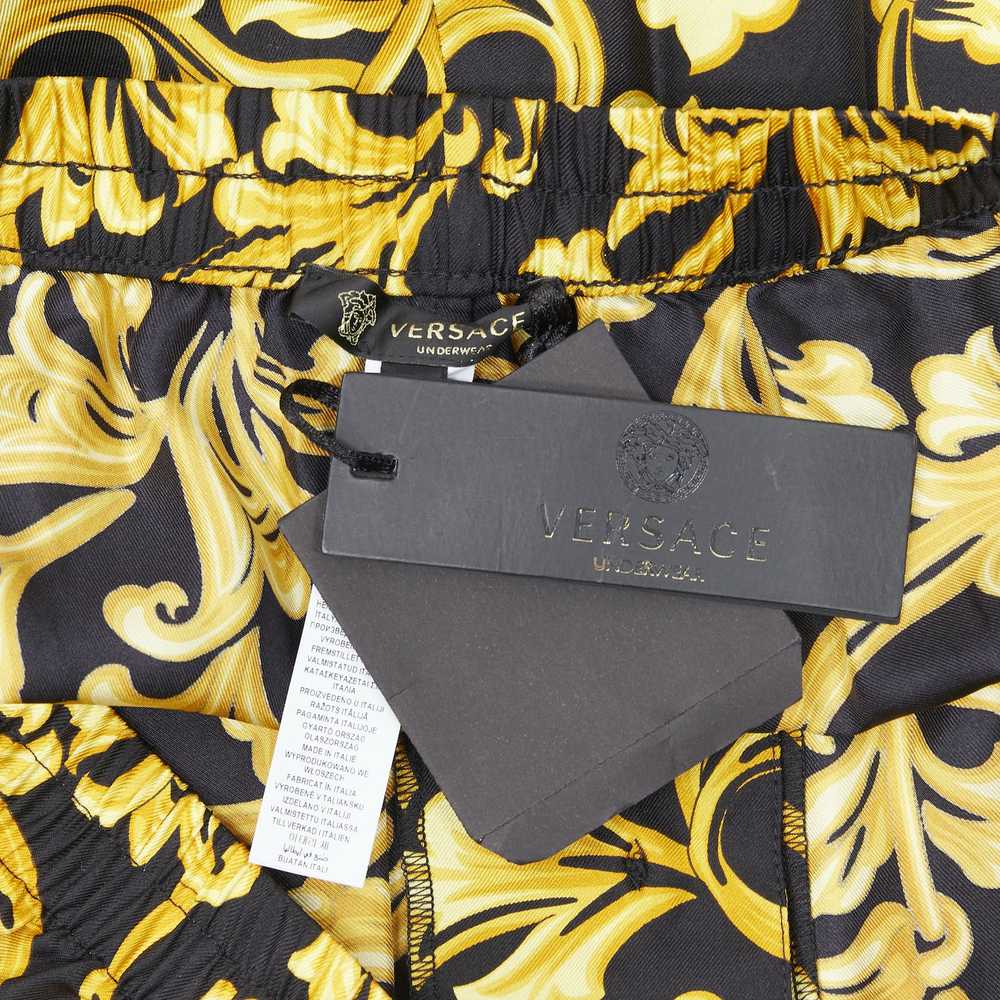Versace new VERSACE 100% silk black gold barocco … - image 9