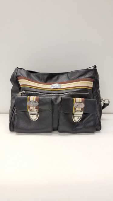Christine Price Leather Pebbled Shoulder Bag Black - image 1