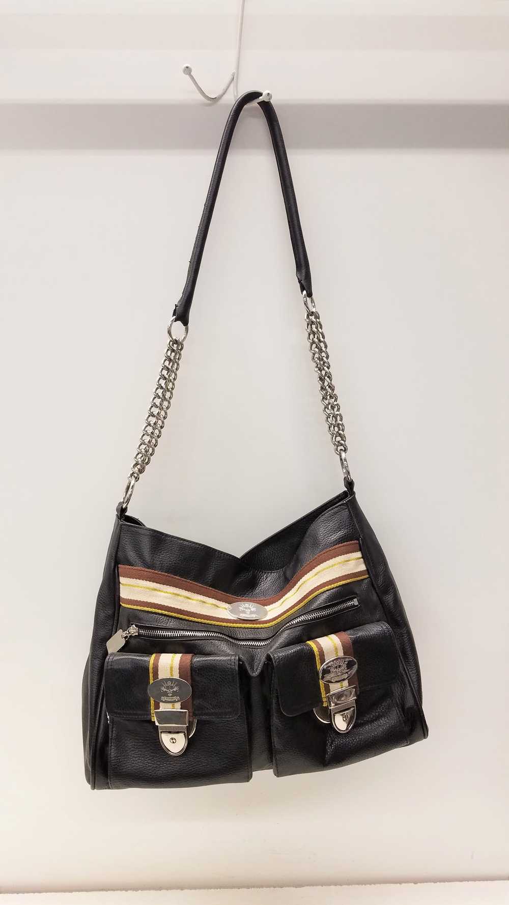 Christine Price Leather Pebbled Shoulder Bag Black - image 6