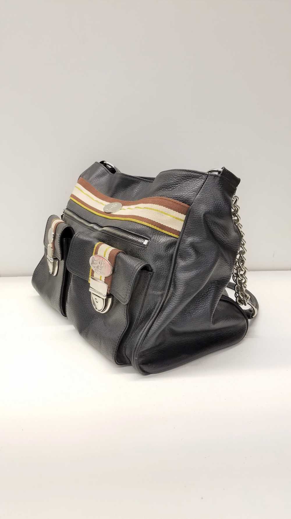 Christine Price Leather Pebbled Shoulder Bag Black - image 7