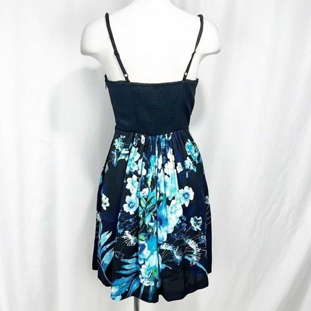 Whbm Blue Watercolor Spaghetti Strap Floral Fit &… - image 10