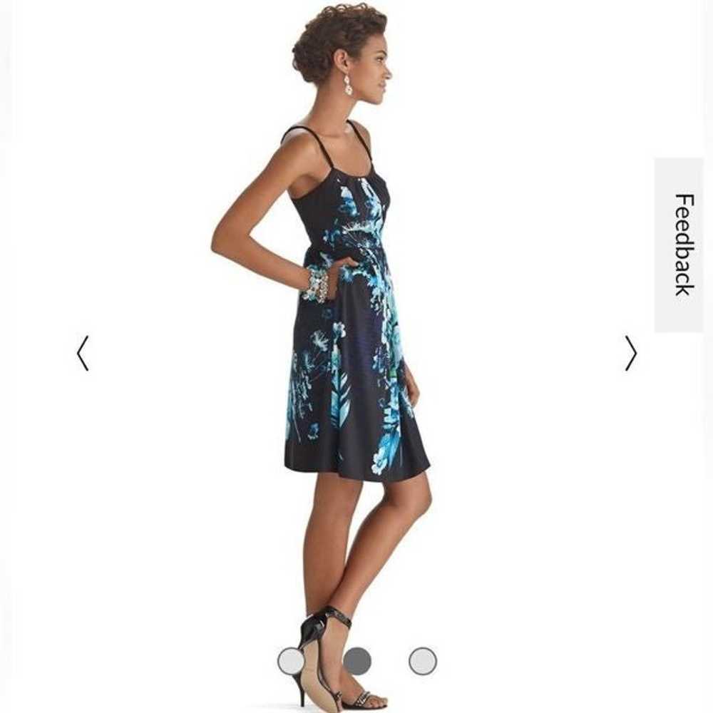 Whbm Blue Watercolor Spaghetti Strap Floral Fit &… - image 2