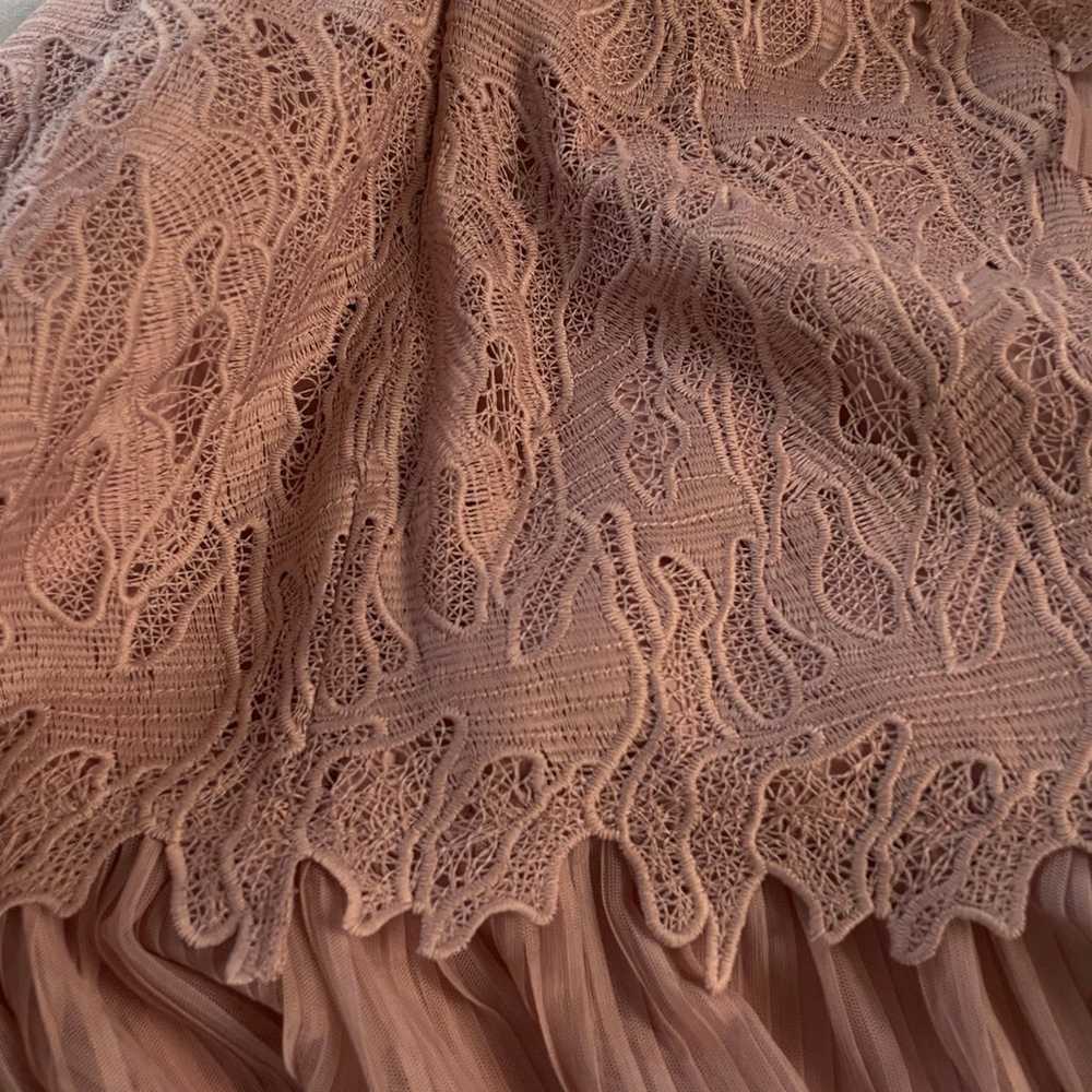 Bardot Lace Pleaded Pink Vneck Dress Size Medium … - image 2