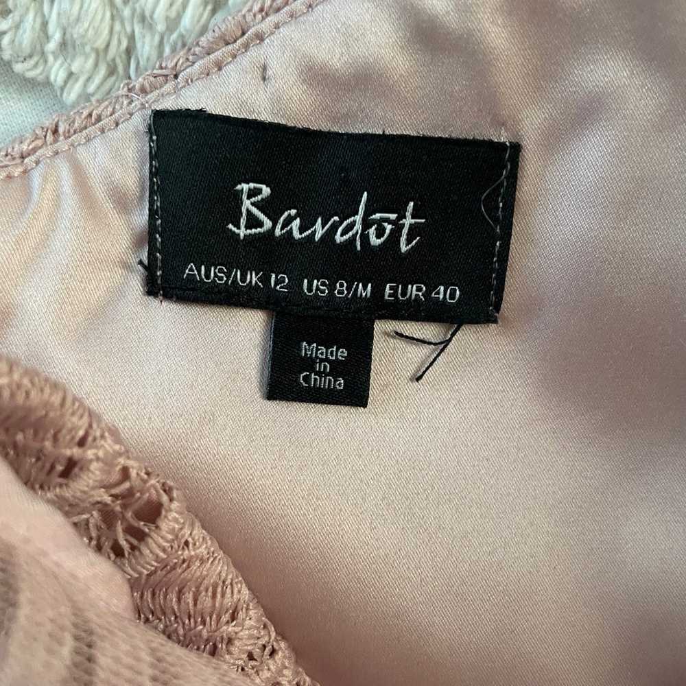 Bardot Lace Pleaded Pink Vneck Dress Size Medium … - image 4