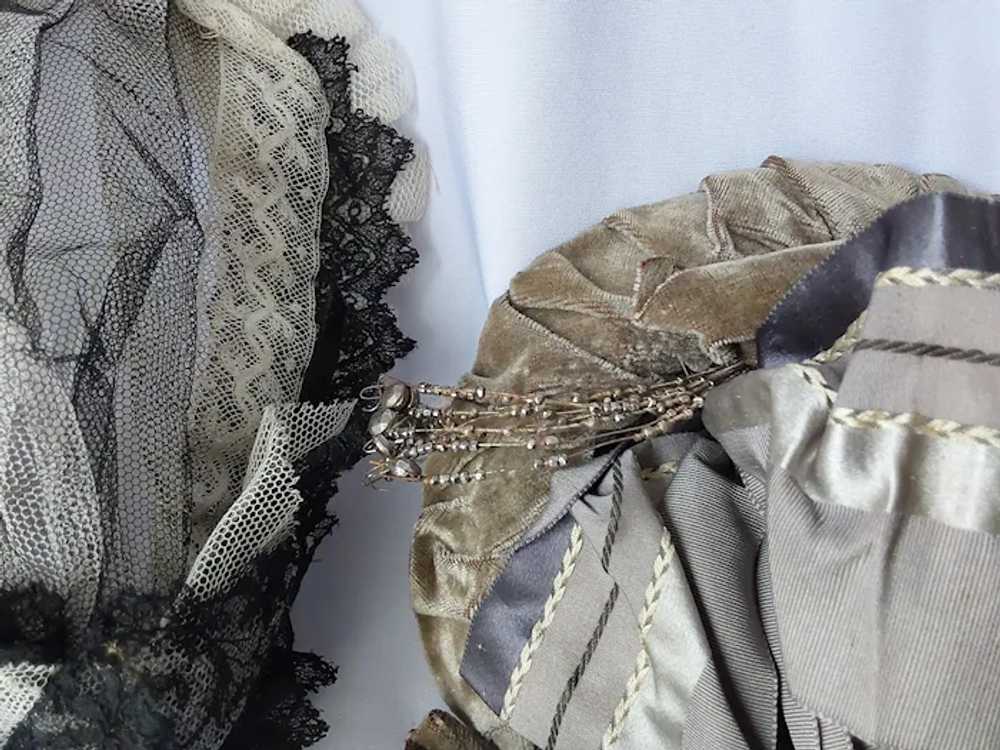 Antique c1880s Ladies Hat Tulle Lace, Silk, Steel… - image 4